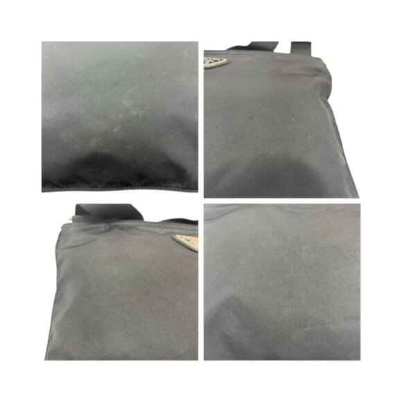Prada Tessuto Triangle Logo Black Silver Nylon Shoulder Bag - Picture 6 of 9
